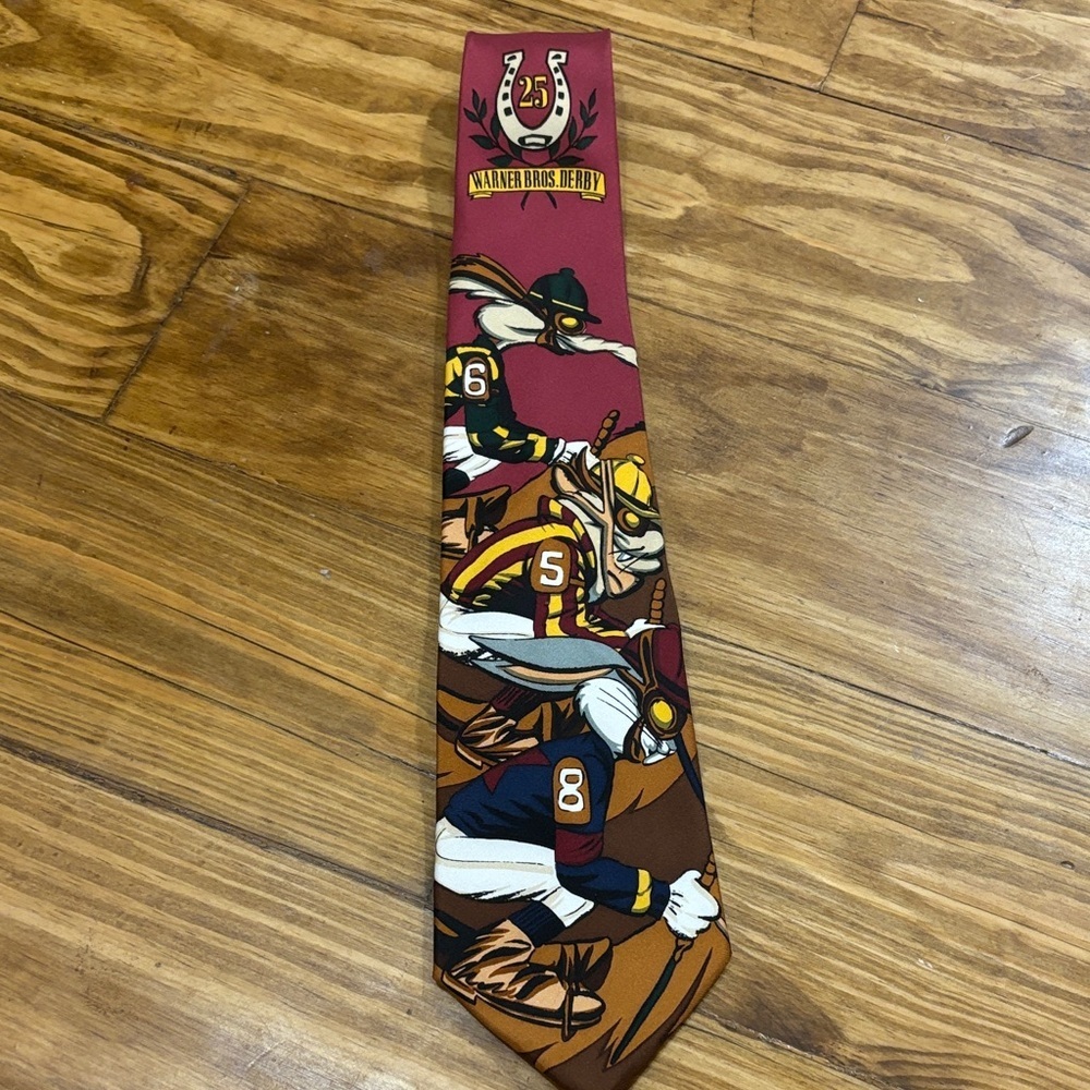 Vintage 1993 Warner Bros. 100% Silk Derby Tie